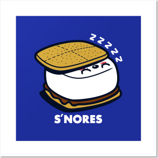 S'nores Cute Funny Kawaii Smores Snoring Sleeping Posters and Art